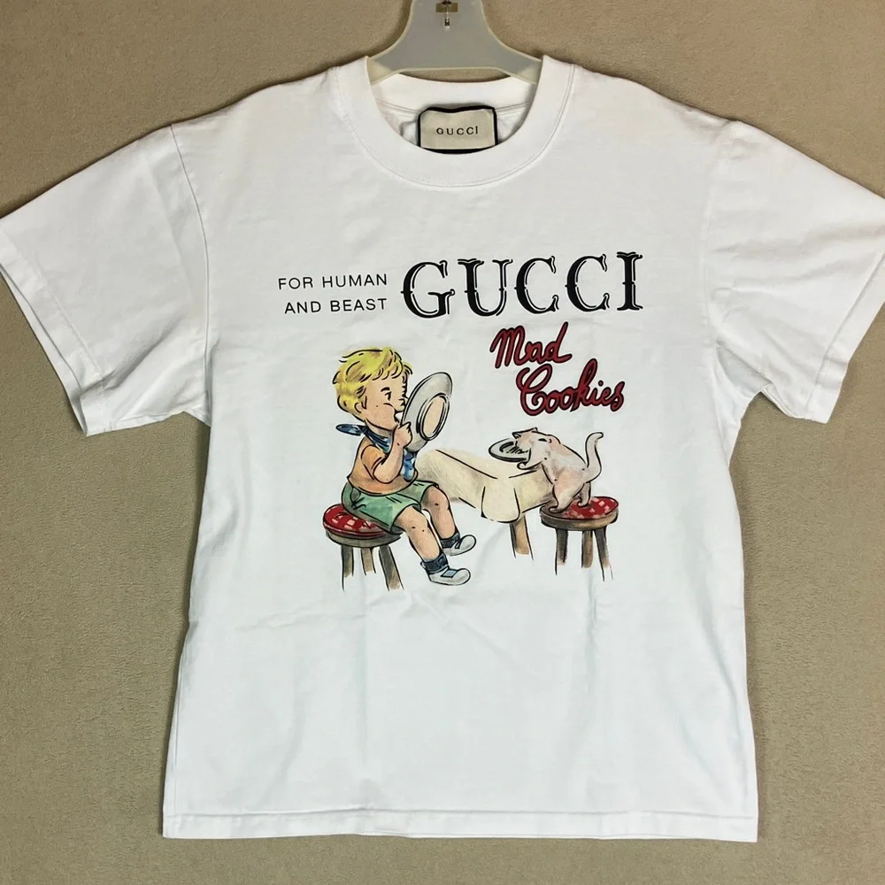 Gucci “Mad Cookies” Designer Graphic Print Short Sleeve T Shirt Unisex sz‎ S